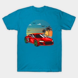 Red R8 on beach T-Shirt